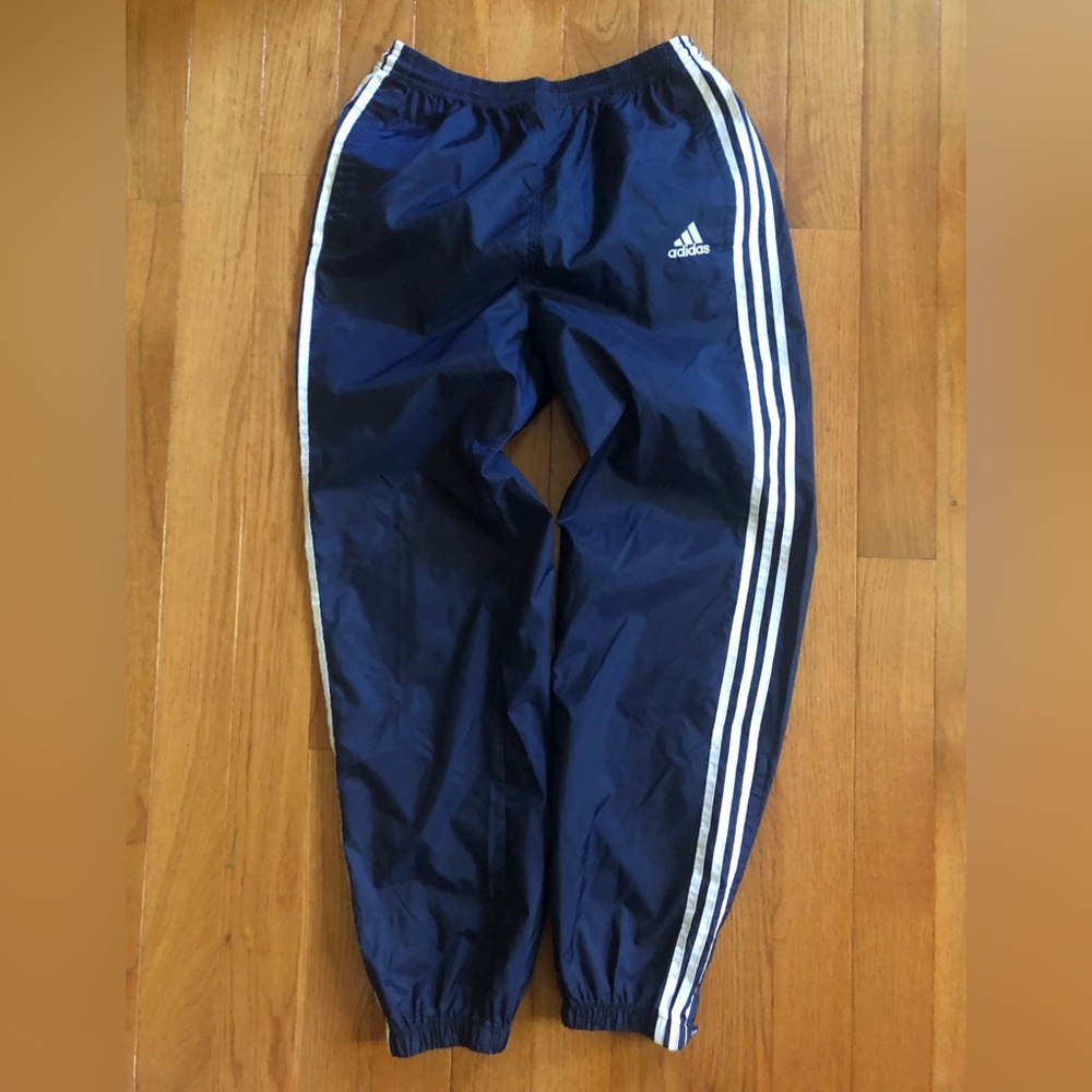 Adidas Striped Track Pants Navy Blue